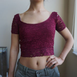 Forever21 Burgundy Lace Crop Top